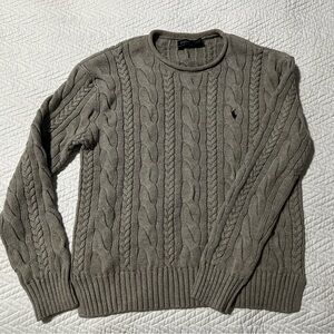 Polo Ralph Lauren Grey Chunky Cable Knit Sweater